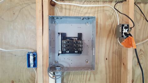 attaching a breaker box to outside of metal shed|shed breaker box installation.